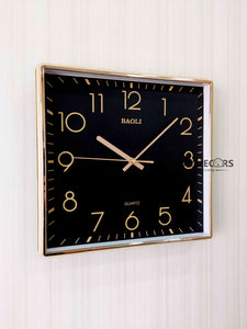 Funkytradition Classic Golden Black And Grey Square Wall Clock Watch Decor For Home Office Gifts 35