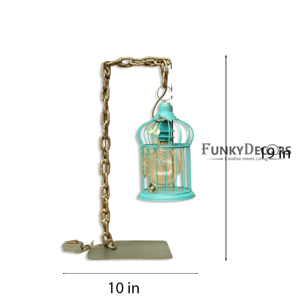 FunkyDecors Designer Metal Bird Cage Chain Table Lamp