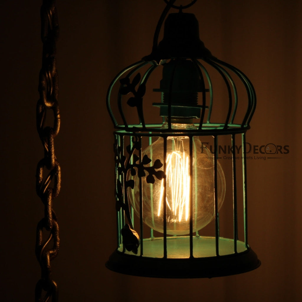 FunkyDecors Designer Metal Bird Cage Chain Table Lamp