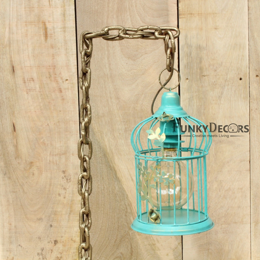 FunkyDecors Designer Metal Bird Cage Chain Table Lamp