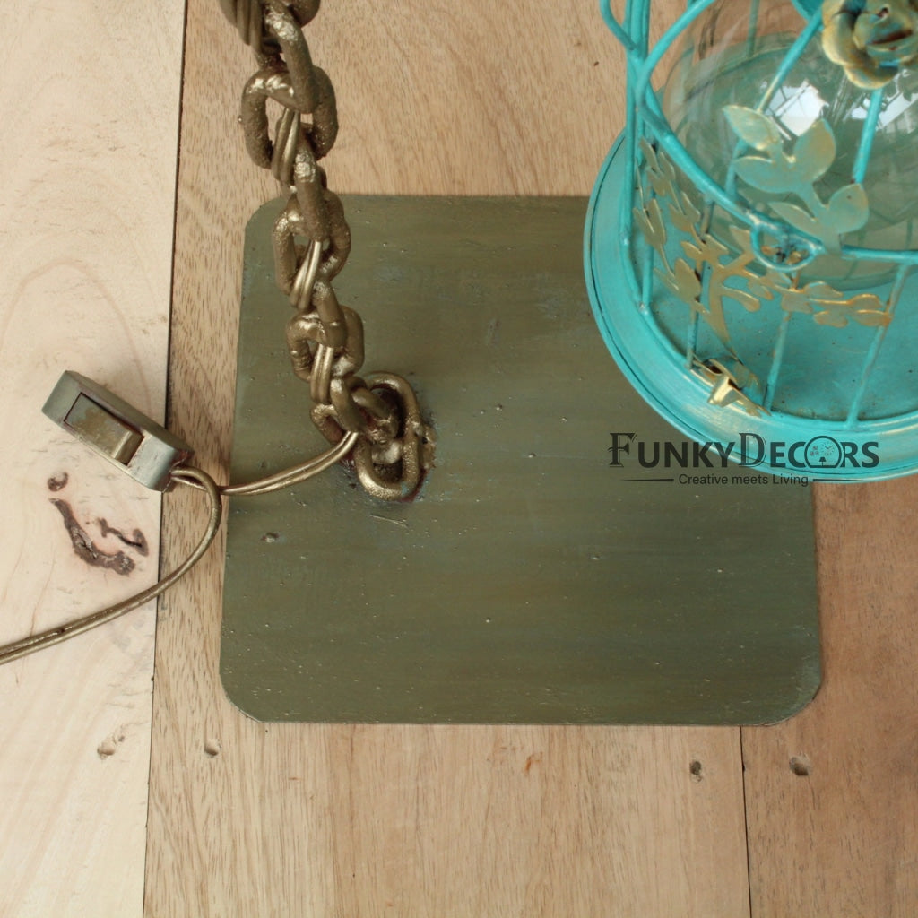 FunkyDecors Designer Metal Bird Cage Chain Table Lamp