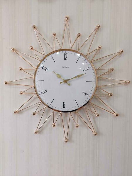 FunkyTradition Designer Star Metal Golden White Big Wall Clock 60 CM T –  FunkyDecors