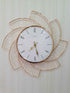 FunkyDecors Designer Star Metal Golden White Big Wall Clock 60 Cm Tall Watch Decor For Home And
