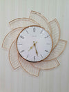 Funkytradition Designer Star Metal Golden White Big Wall Clock 60 Cm Tall Watch Decor For Home And