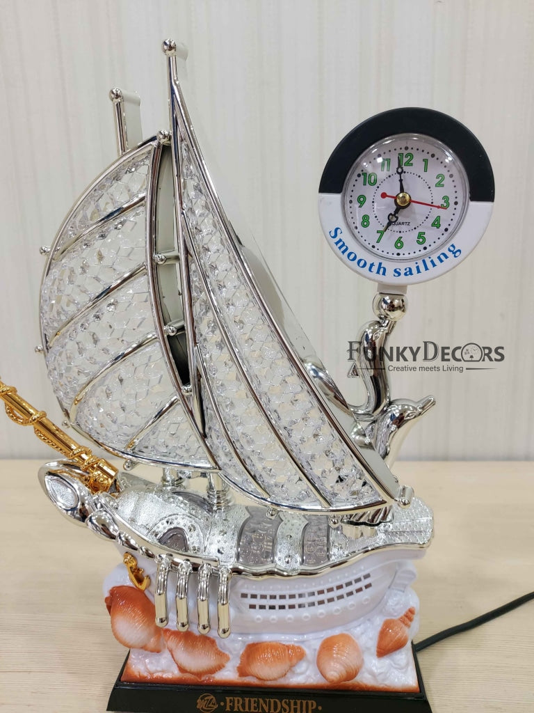 Funkytradition Elegant Design Table Lamp With Compass Shape Alarm Clock For Christmas Anniversary