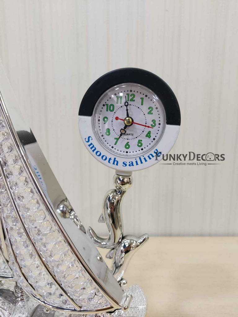 Funkytradition Elegant Design Table Lamp With Compass Shape Alarm Clock For Christmas Anniversary