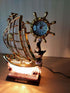 FunkyDecors Elegant Design Table Lamp With Compass Shape Alarm Clock For Christmas Anniversary