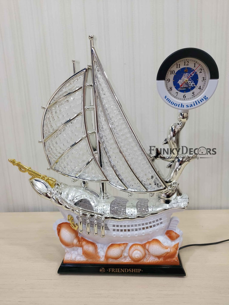 FunkyDecors Elegant Design Table Lamp With Compass Shape Alarm Clock For Christmas Anniversary