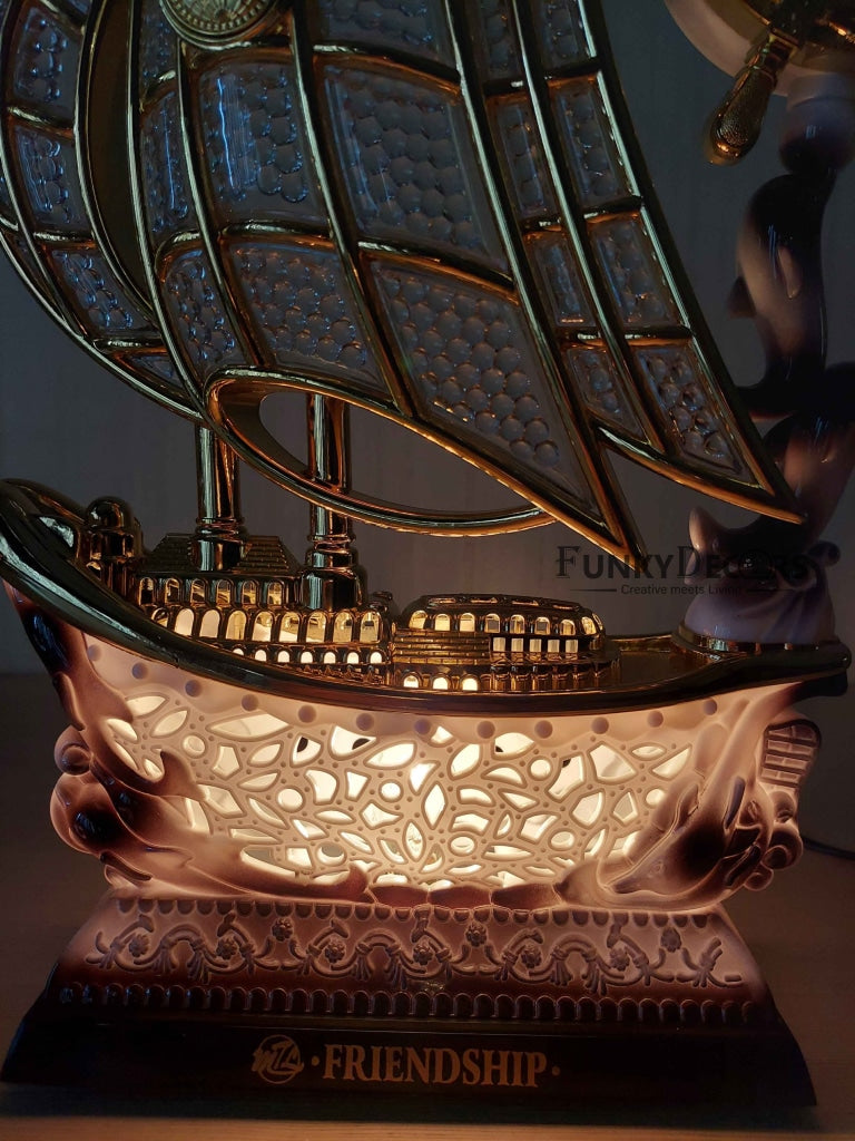 FunkyDecors Elegant Design Table Lamp With Compass Shape Alarm Clock For Christmas Anniversary
