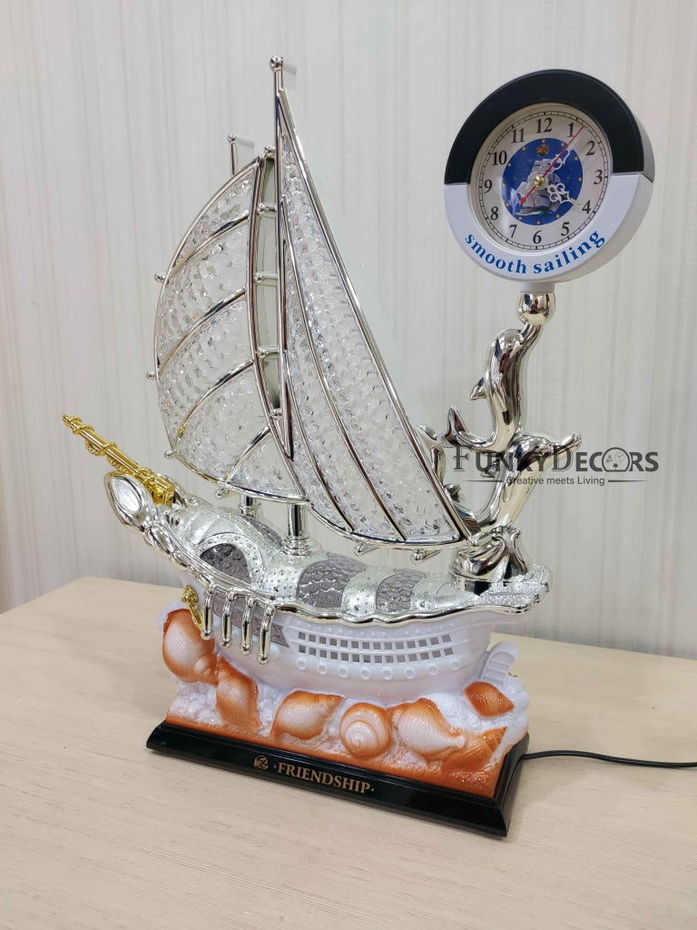 FunkyDecors Elegant Design Table Lamp With Compass Shape Alarm Clock For Christmas Anniversary