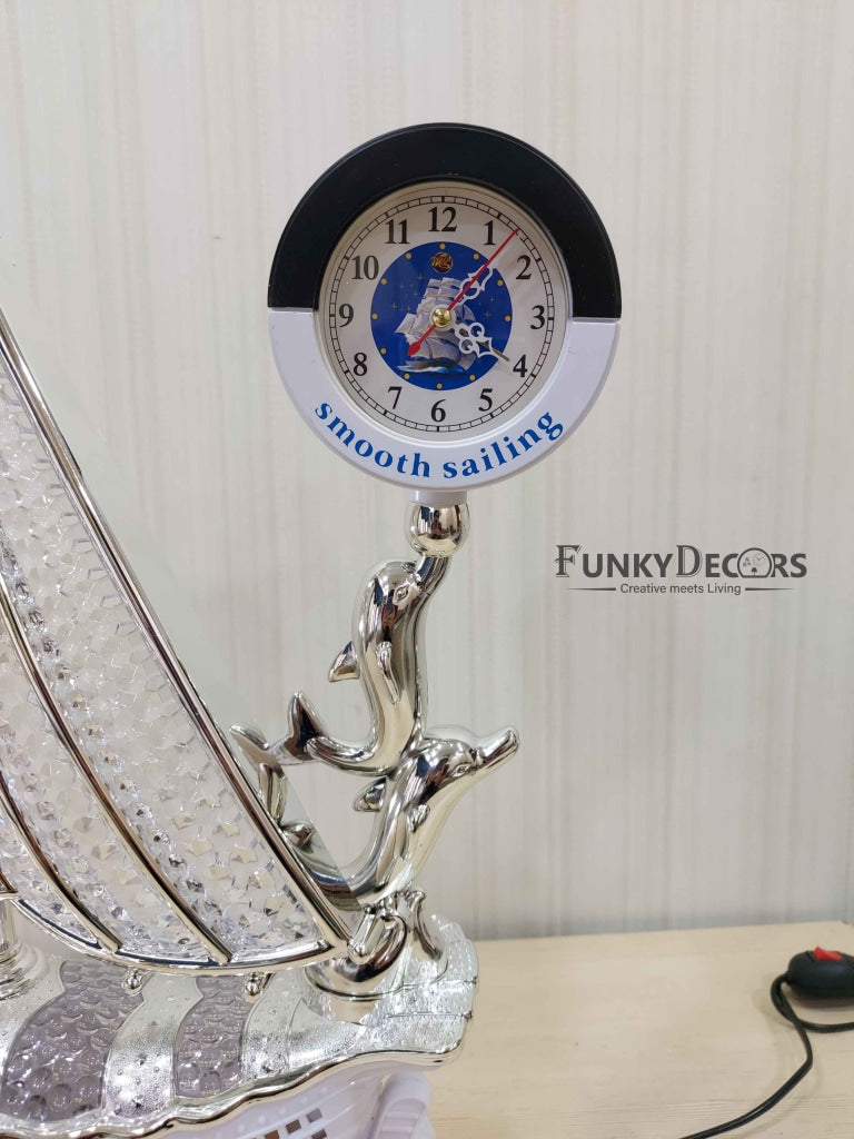 Funkytradition Elegant Design Table Lamp With Compass Shape Alarm Clock For Christmas Anniversary