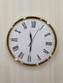 FunkyDecors Golden White Minimal Wall Clock Watch Decor For Home Office And Gifts 35 Cm Tall