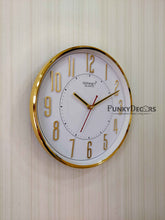 Load image into Gallery viewer, Funkytradition Golden White Minimal Wall Clock Watch Decor For Home Office And Gifts Clocks
