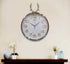 FunkyDecors Golden White Reindeer Wall Clock Watch Decor For Home Office And Gifts 46 Cm Tall