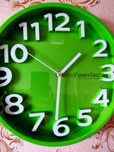 Funkytradition Green Wall Clock Watch Decor For Home Office And Gifts 31 Cm Tall Clocks