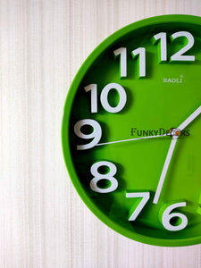Funkytradition Green Wall Clock Watch Decor For Home Office And Gifts 31 Cm Tall Clocks