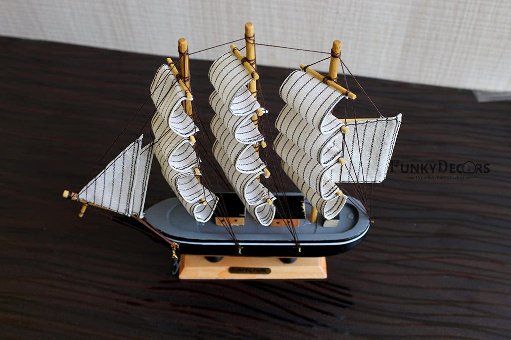 FunkyDecors Handmade Pirates Of Caribbean Ship Detailed Wooden Model Nautical Home Decor 30 Cm