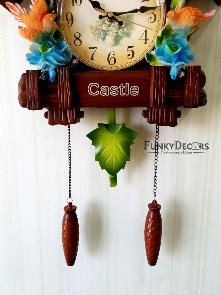 FunkyDecors Hanging Brown Cuckoo Wall Clock For Home Office Decor And Gifts 70 Cm Tall-