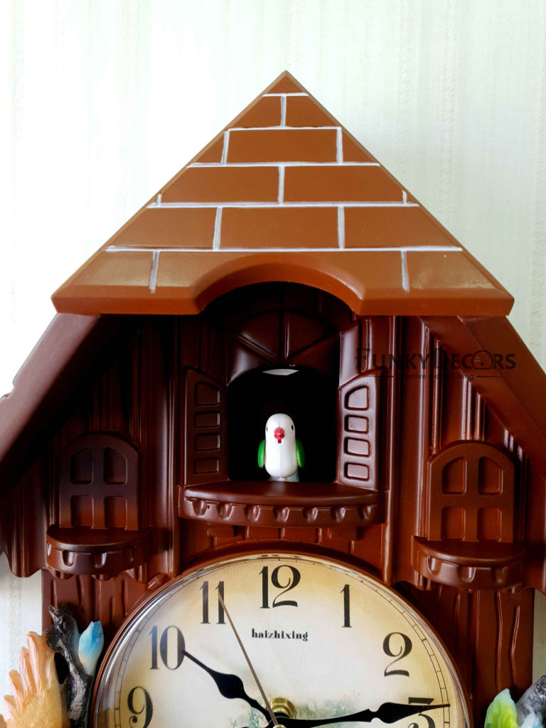 Funkytradition Hanging Brown Cuckoo Wall Clock For Home Office Decor And Gifts 70 Cm Tall-