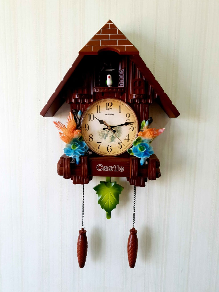 FunkyDecors Hanging Brown Cuckoo Wall Clock For Home Office Decor And Gifts 70 Cm Tall-