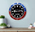 FunkyDecors Luxury Blue Red Gmt Master Ii Stainless Steel Metal Wall Clock For Royal Home And