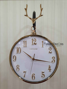 Funkytradition Luxury Look Deer Golden Multicolor Round Wall Hanging Double Sided 2 Faces Retro