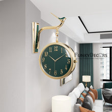 Load image into Gallery viewer, Funkytradition Luxury Look Sparrow Golden Green Round Wall Hanging Double Sided 2 Faces Retro
