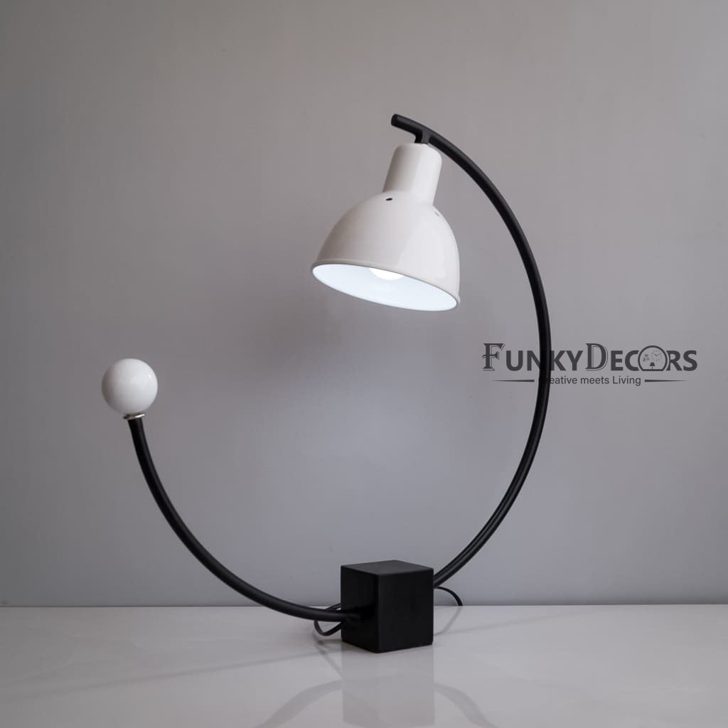 FunkyDecors Metal Minimal Monochrome Hued Pattern Table Lamp