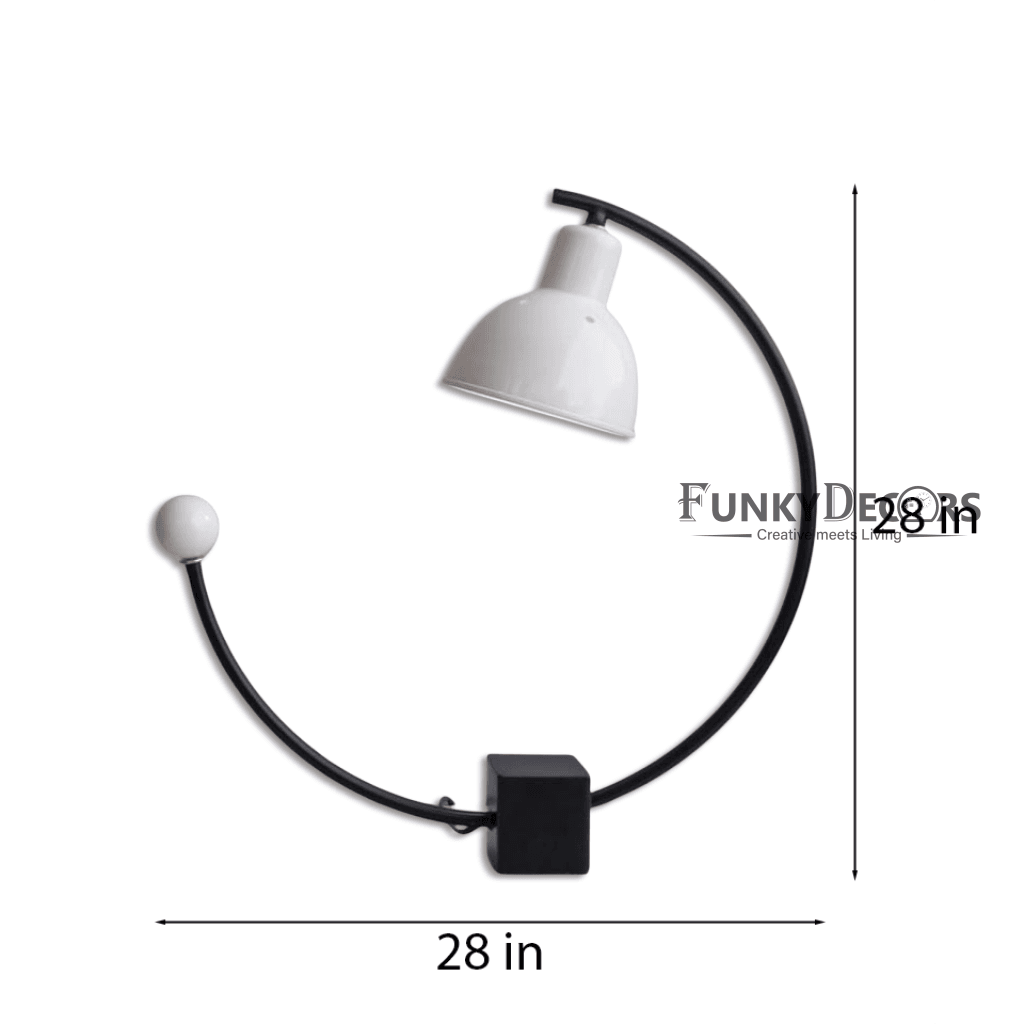 FunkyDecors Metal Minimal Monochrome Hued Pattern Table Lamp