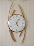 FunkyDecors Minimalistic Metal Golden White Big Wall Clock Watch Decor For Home Office And Gifts