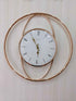 FunkyDecors Minimalistic Round Metal Golden White Big Wall Clock Watch Decor For Home Office And