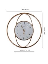 Load image into Gallery viewer, Funkytradition Minimalistic Round Metal Golden White Big Wall Clock Watch Decor For Home Office And
