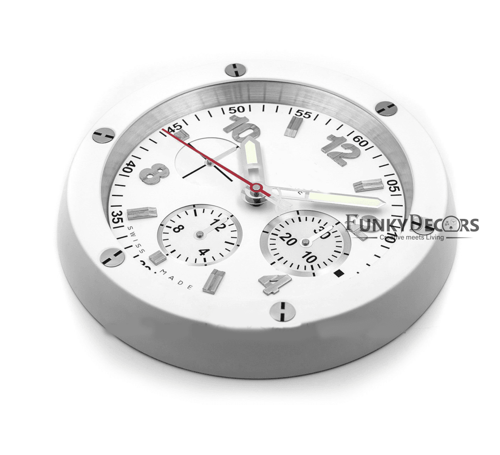 FunkyDecors Modern Luxury Stainless Steel Wall Clock For Royal Home And Bungalows Watch Clocks
