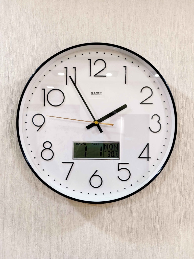 FunkyDecors Multicolor Analogue With Digital Date And Time Wall Clock Watch Decor For Home Office