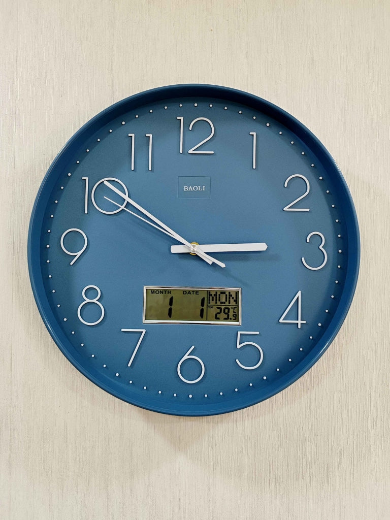 Funkytradition Multicolor Analogue With Digital Date And Time Wall Clock Watch Decor For Home Office