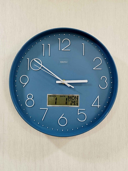 Funkytradition Multicolor Analogue With Digital Date And Time Wall Clock Watch Decor For Home Office