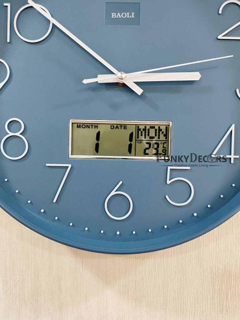 Funkytradition Multicolor Analogue With Digital Date And Time Wall Clock Watch Decor For Home Office