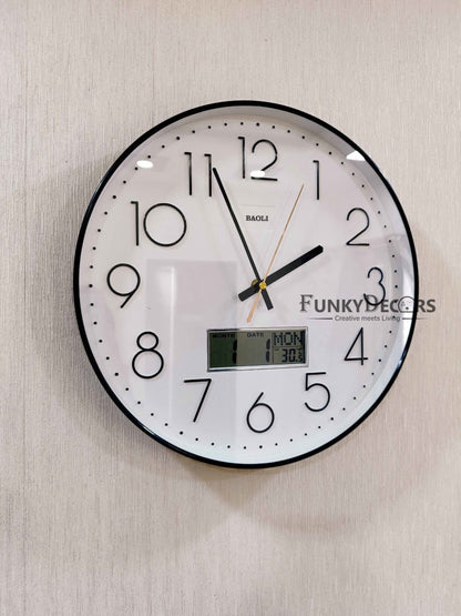 Funkytradition Multicolor Analogue With Digital Date And Time Wall Clock Watch Decor For Home Office