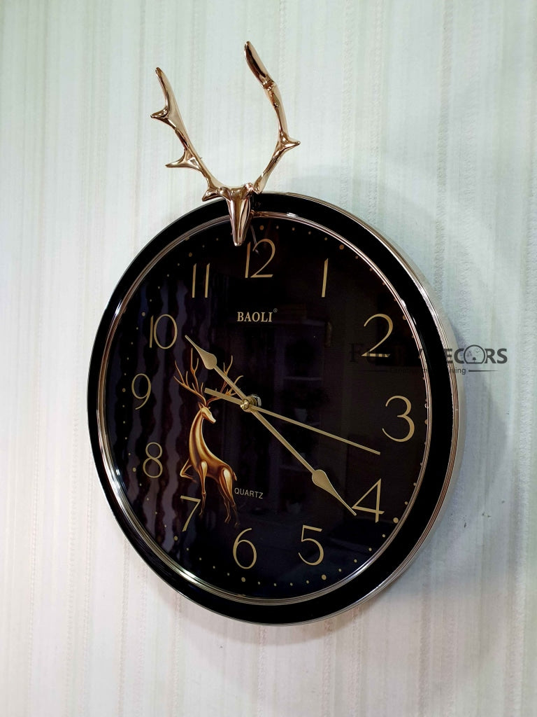 Funkytradition Multicolor Reindeer Wall Clock Watch Decor For Home Office And Gifts 35 Cm Tall