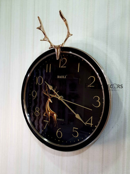 Funkytradition Multicolor Reindeer Wall Clock Watch Decor For Home Office And Gifts 35 Cm Tall