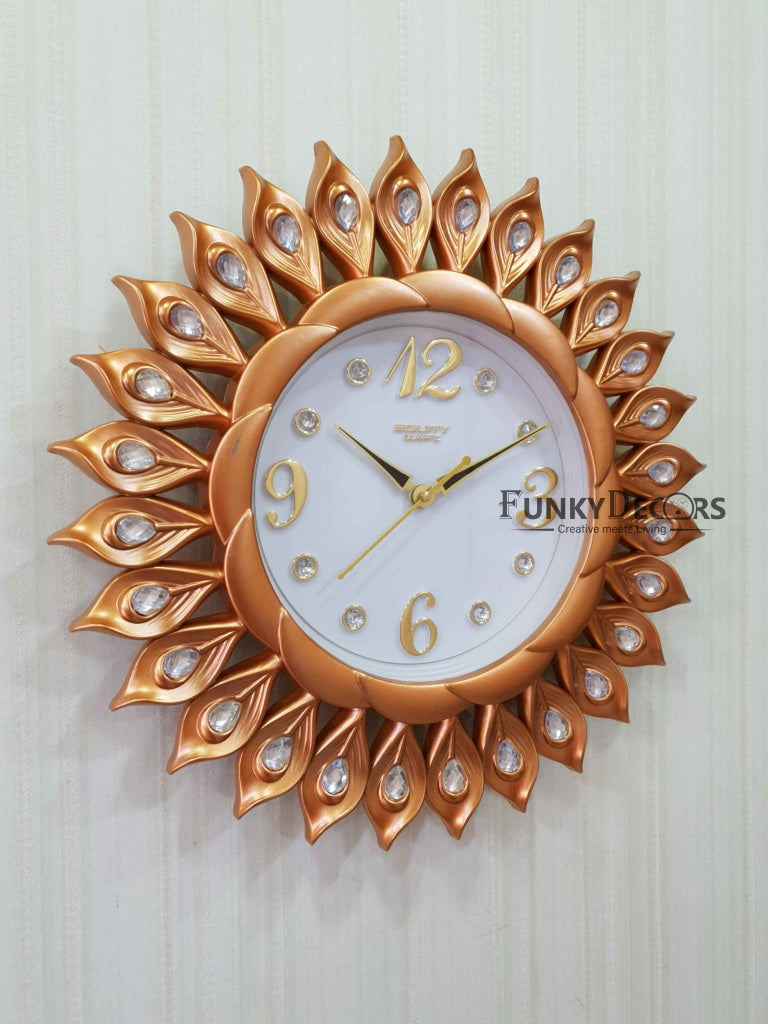 FunkyDecors Multicolor Sun Shaped Wall Clock Watch Decor For Home Office And Gifts 40 Cm Tall
