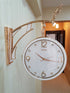 FunkyDecors Reindeer Designer Antique-Look Golden White Round Wall Hanging Double Sided 2 Faces