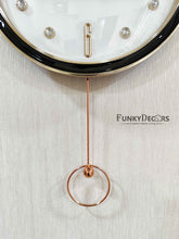 Load image into Gallery viewer, Funkytradition Rose Gold Multicolor Reindeer Pendulum Wall Clock Decor For Home Office And Gifts 60
