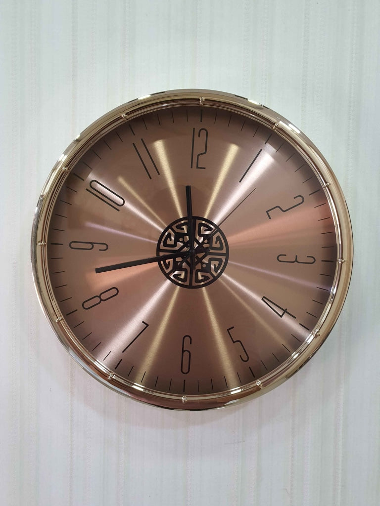 FunkyDecors Rose Golden Minimal Wall Clock Watch Decor For Home Office And Gifts 35 Cm Tall