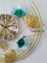 Load image into Gallery viewer, Funkytradition Royal 3D Ginko Flower Leaf Design Wall Clock For Home Office Decor And Gifts 65 Cm
