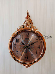 Funkytradition Royal Antique-Look Rose Gold Round Wall Hanging Double Sided 2 Faces Retro Station