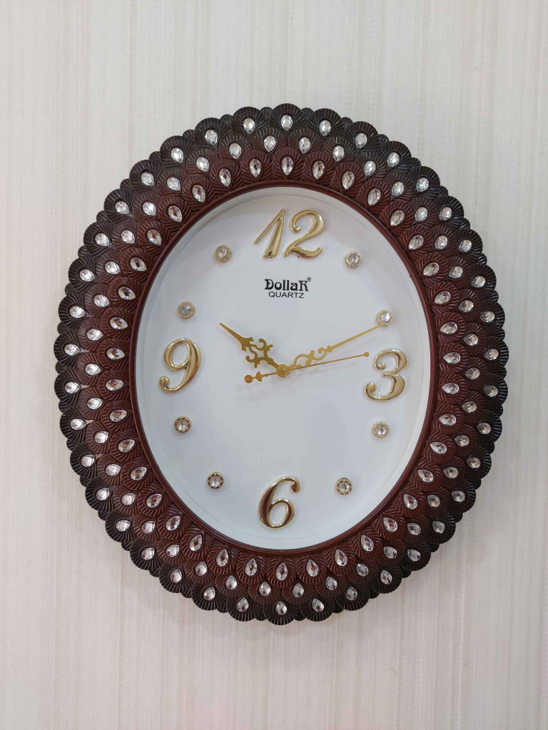 Funkytradition Royal Pearl Diamond Multicolor Wall Clock Watch Decor For Home Office And Gifts 47 Cm