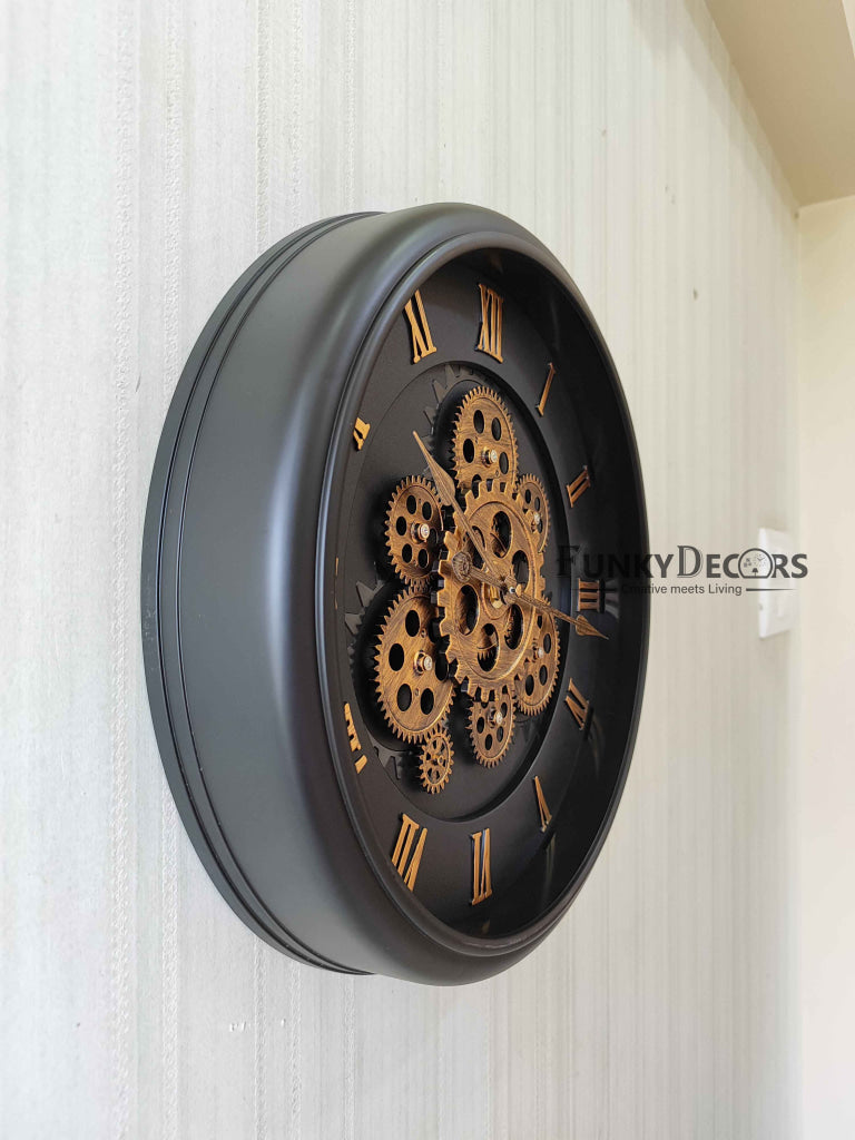FunkyDecors The Timeless Wheel Of Age Moving Gear Wall Clock Chronograph Working Watch 42 Cm Tall