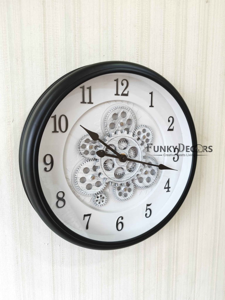 FunkyDecors The Timeless Wheel Of Age Moving Gear Wall Clock Chronograph Working Watch 42 Cm Tall
