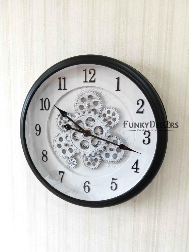 FunkyDecors The Timeless Wheel Of Age Moving Gear Wall Clock Chronograph Working Watch 42 Cm Tall